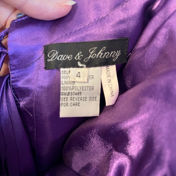 Dave & Johnny bejeweled purple prom dress, size 4. - Picture 4 of 7